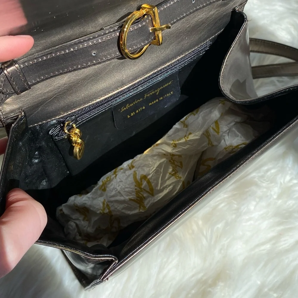 Salvatore Ferragamo beautiful vintage bronze purse satchel crossbody